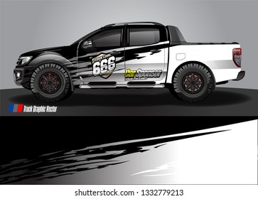 truck wrap decal design vector. abstract Graphic background kit designs for vehicle, race car, rally, livery, sport car