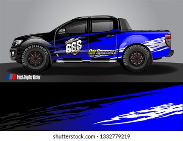 truck wrap decal design vector. abstract Graphic background kit designs for vehicle, race car, rally, livery, sport car