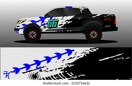 vector de diseño de decal de ajuste de camión. diseño abstracto de material gráfico de fondo para vehículos, coches de carreras, rally, livery, coche deportivo