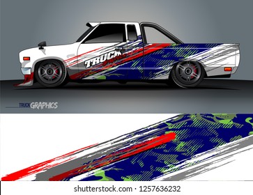 Truck wrap design. abstract background livery for vehicle vinyl wrap vector 