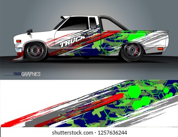 Truck wrap design. abstract background livery for vehicle vinyl wrap vector 