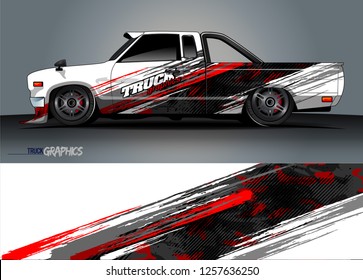 Truck wrap design. abstract background livery for vehicle vinyl wrap vector 