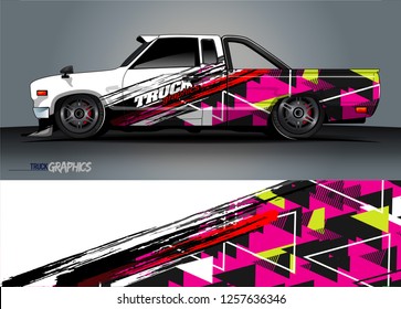 Truck wrap design. abstract background livery for vehicle vinyl wrap vector 