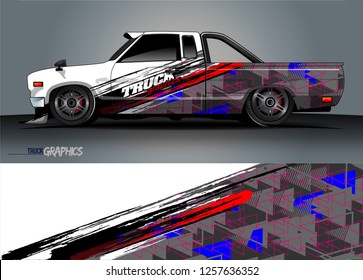 Truck wrap design. abstract background livery for vehicle vinyl wrap vector 