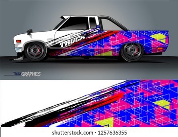 Truck wrap design. abstract background livery for vehicle vinyl wrap vector 