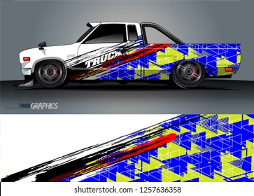Truck wrap design. abstract background livery for vehicle vinyl wrap vector 