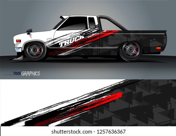 Truck wrap design. abstract background livery for vehicle vinyl wrap vector 