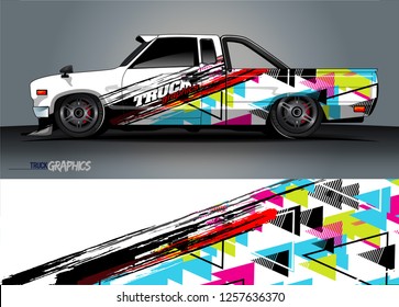 Truck wrap design. abstract background livery for vehicle vinyl wrap vector 