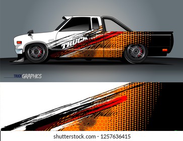 Truck wrap design. abstract background livery for vehicle vinyl wrap vector 