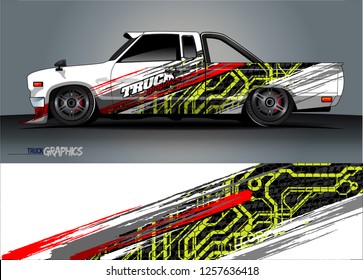 Truck wrap design. abstract background livery for vehicle vinyl wrap vector 