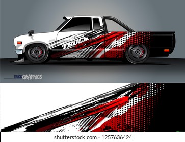 Truck wrap design. abstract background livery for vehicle vinyl wrap vector 