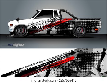 Truck wrap design. abstract background livery for vehicle vinyl wrap vector 