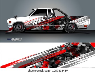 Truck wrap design. abstract background livery for vehicle vinyl wrap vector 