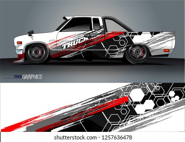 Truck wrap design. abstract background livery for vehicle vinyl wrap vector 