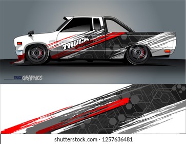 Truck wrap design. abstract background livery for vehicle vinyl wrap vector 