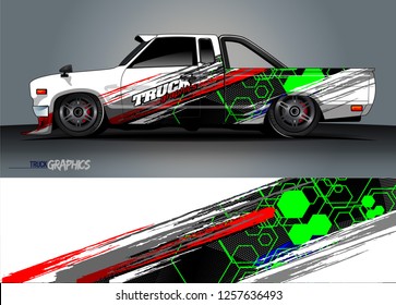 Truck wrap design. abstract background livery for vehicle vinyl wrap vector 