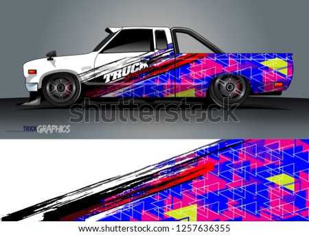 Truck wrap design. abstract background livery for vehicle vinyl wrap vector 