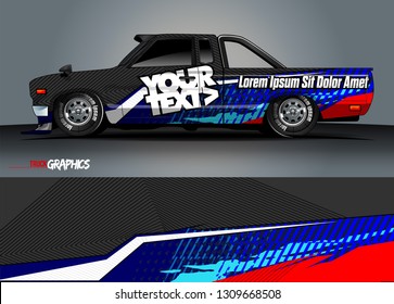 truck  wrap design. simple lines with abstract background vector concept for vehicle vinyl wrap and automotive decal 