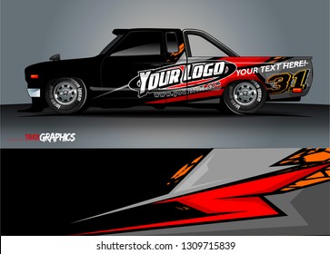 truck wrap design. simple lines with abstract background vector concept for vehicle vinyl wrap and automotive decal 