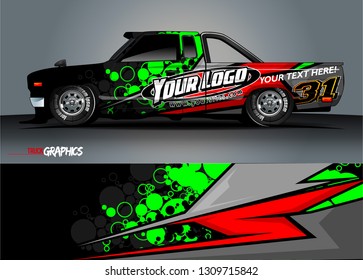 truck wrap design. simple lines with abstract background vector concept for vehicle vinyl wrap and automotive decal 