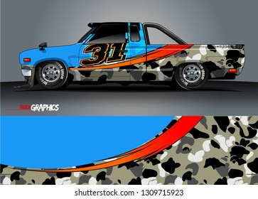 truck wrap design. simple lines with abstract background vector concept for vehicle vinyl wrap and automotive decal 