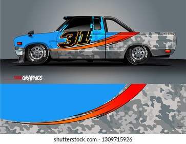 truck wrap design. simple lines with abstract background vector concept for vehicle vinyl wrap and automotive decal 