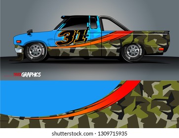 truck wrap design. simple lines with abstract background vector concept for vehicle vinyl wrap and automotive decal 