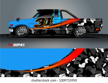 truck wrap design. simple lines with abstract background vector concept for vehicle vinyl wrap and automotive decal 