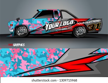 truck wrap design. simple lines with abstract background vector concept for vehicle vinyl wrap and automotive decal 