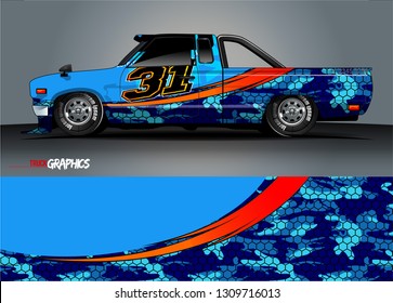 truck wrap design. simple lines with abstract background vector concept for vehicle vinyl wrap and automotive decal 