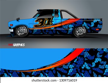 truck wrap design. simple lines with abstract background vector concept for vehicle vinyl wrap and automotive decal 