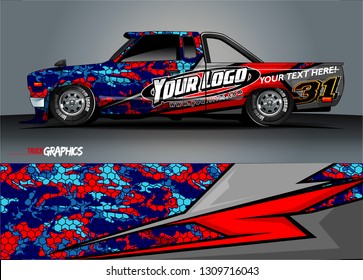 truck wrap design. simple lines with abstract background vector concept for vehicle vinyl wrap and automotive decal 