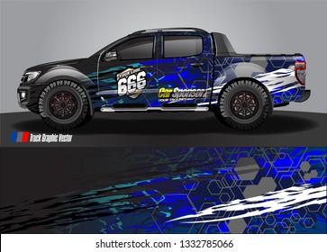 truck wrap design. simple lines with abstract background vector concept for vehicle vinyl wrap and automotive decal livery