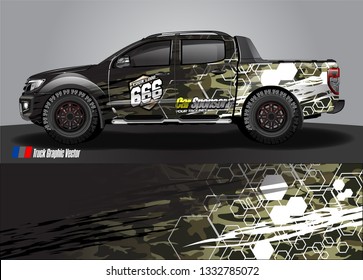 truck wrap design. simple lines with abstract background vector concept for vehicle vinyl wrap and automotive decal livery