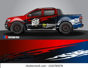 truck wrap design. simple lines with abstract background vector concept for vehicle vinyl wrap and automotive decal livery