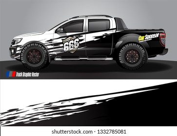 truck wrap design. simple lines with abstract background vector concept for vehicle vinyl wrap and automotive decal livery