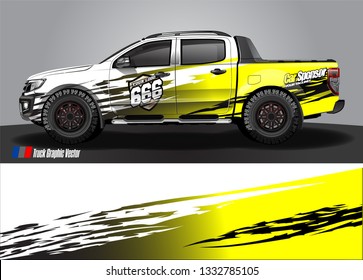 truck wrap design. simple lines with abstract background vector concept for vehicle vinyl wrap and automotive decal livery