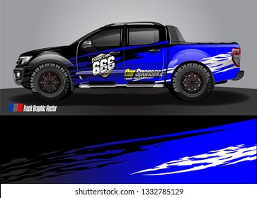 truck wrap design. simple lines with abstract background vector concept for vehicle vinyl wrap and automotive decal livery