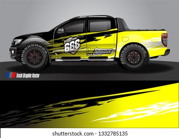 truck wrap design. simple lines with abstract background vector concept for vehicle vinyl wrap and automotive decal livery