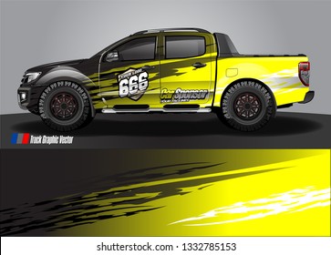 truck wrap design. simple lines with abstract background vector concept for vehicle vinyl wrap and automotive decal livery