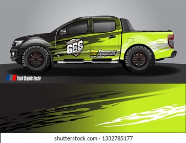 truck wrap design. simple lines with abstract background vector concept for vehicle vinyl wrap and automotive decal livery