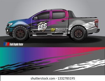 truck wrap design. simple lines with abstract background vector concept for vehicle vinyl wrap and automotive decal livery
