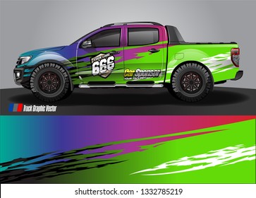 truck wrap design. simple lines with abstract background vector concept for vehicle vinyl wrap and automotive decal livery