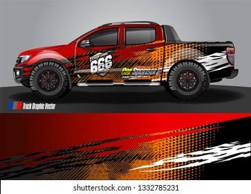 truck wrap design. simple lines with abstract background vector concept for vehicle vinyl wrap and automotive decal livery