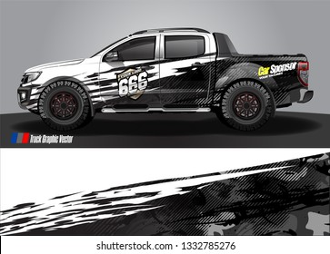 truck wrap design. simple lines with abstract background vector concept for vehicle vinyl wrap and automotive decal livery