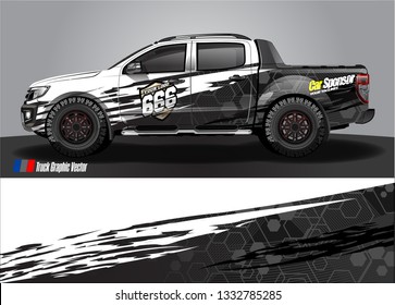 truck wrap design. simple lines with abstract background vector concept for vehicle vinyl wrap and automotive decal livery