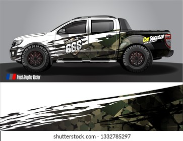 truck wrap design. simple lines with abstract background vector concept for vehicle vinyl wrap and automotive decal livery