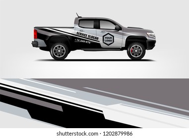 Truck wrap design. Wrap, sticker and decal design for company. Vector format