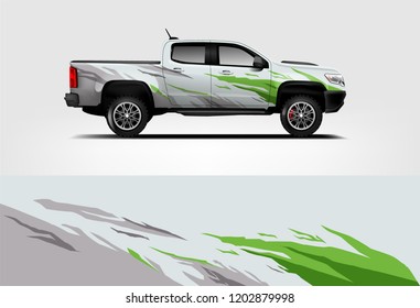 Truck wrap design. Wrap, sticker and decal design for company. Vector format