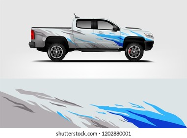 Truck wrap design. Wrap, sticker and decal design for company. Vector format